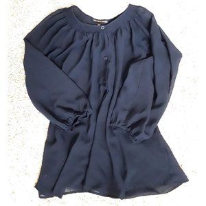 Navy Blue Peasant-style blouse